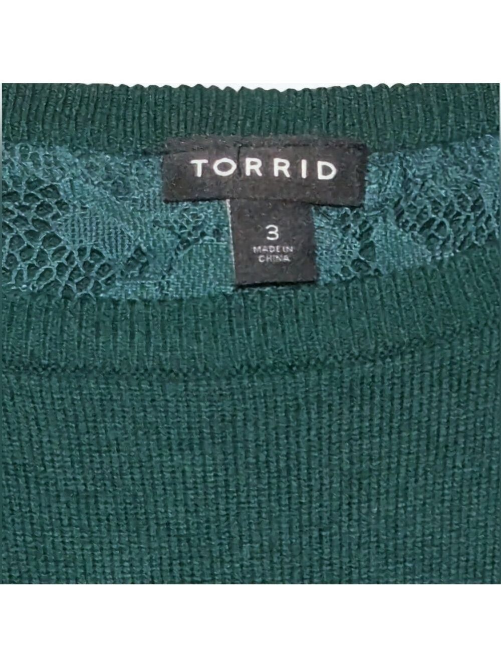 Torrid Green Lace Back Sweater Size 3X - Picture 3 of 5
